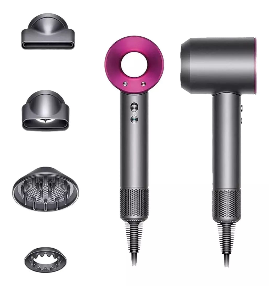 Secador iónico tipo dyson con accesorios